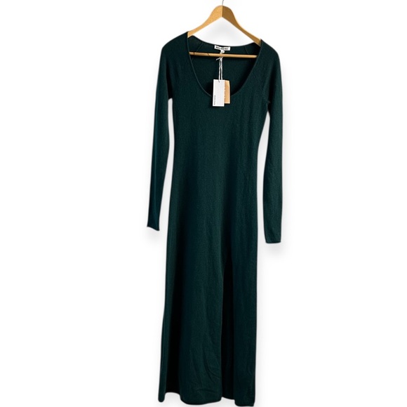 Reformation NWT Jennita Forest Green 100% cashmere Dress - Picture 6 of 9